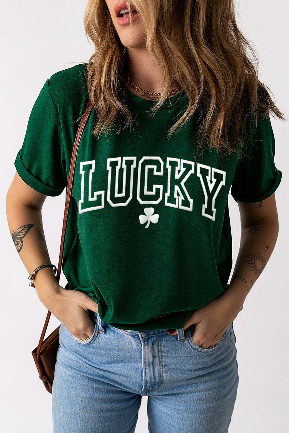 Sale - Lucky Puff Print Short Sleeve Top