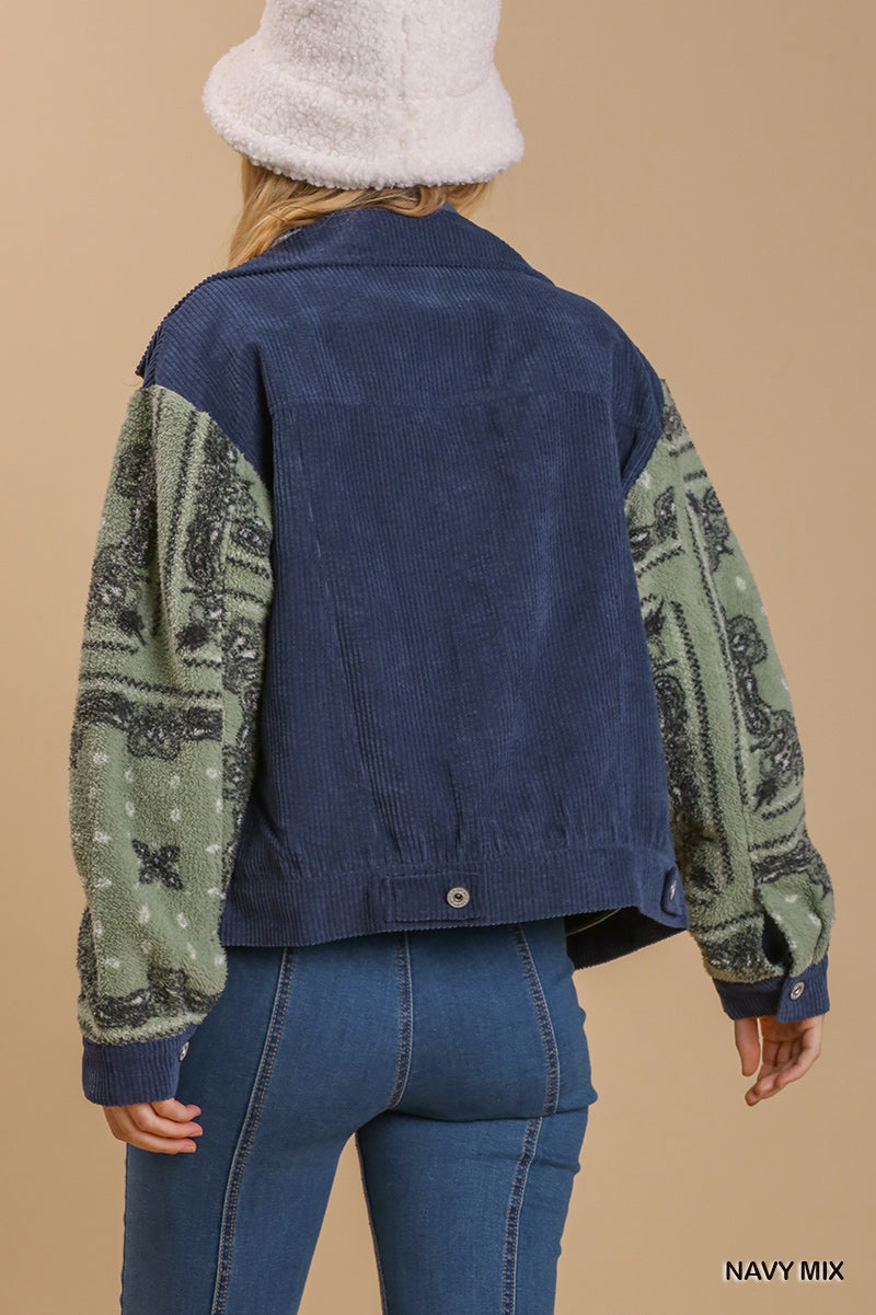 Navy Mix Corduroy Shacket