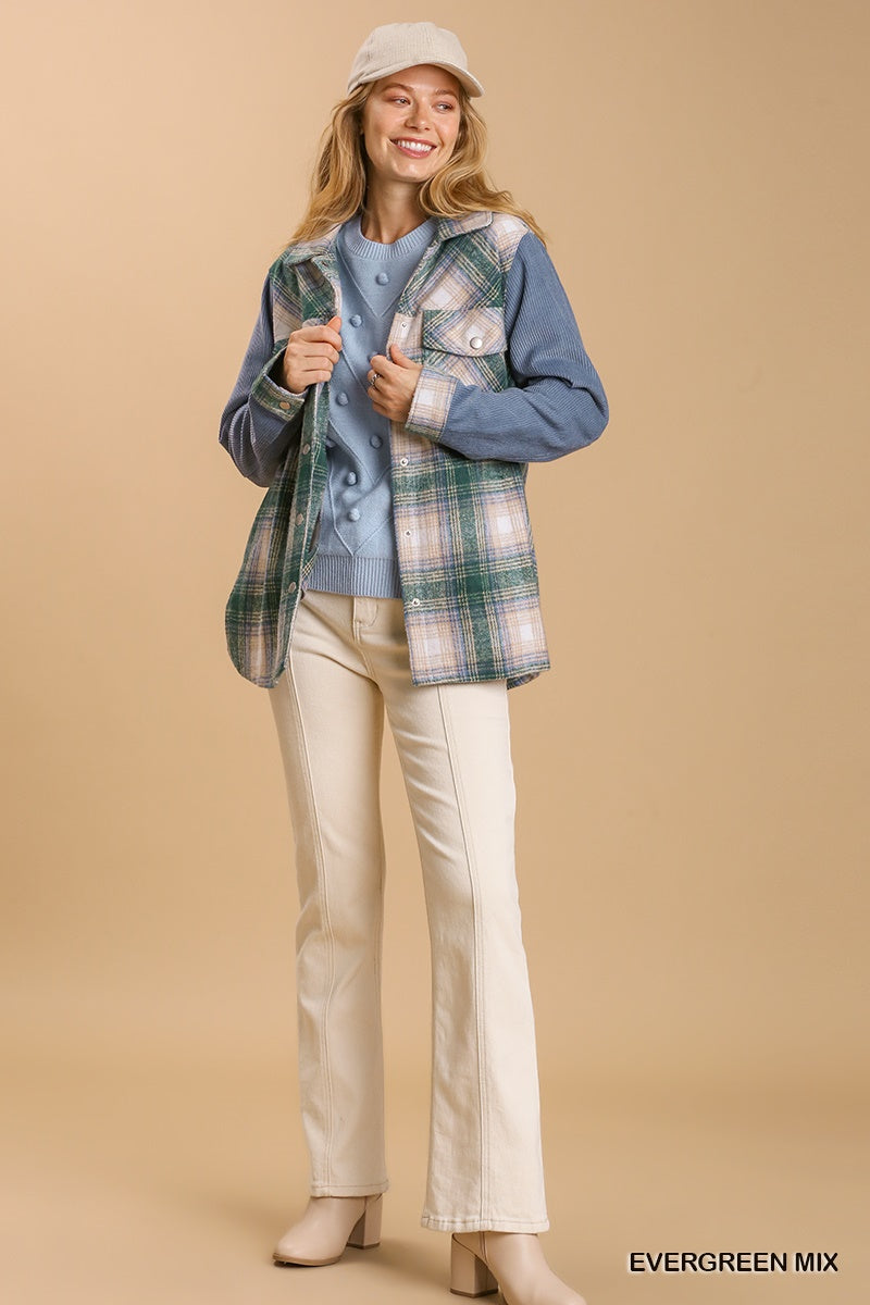 Evergreen Mix Fringe Shacket