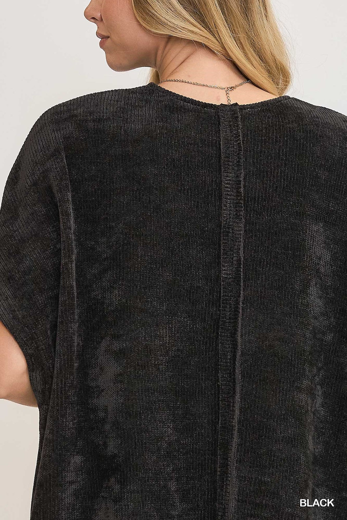Black Open Front Knit Jacket