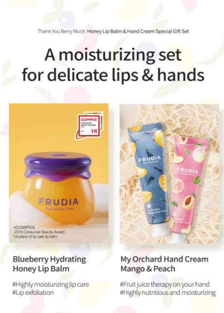 FRUDIA Thank You Berry Much Lip Balm & Hand Cream Gift Set