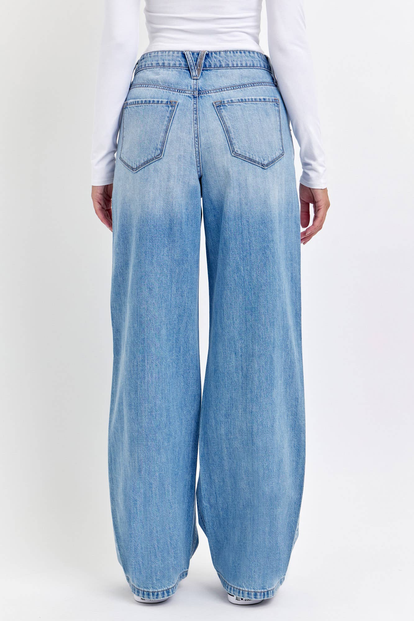 High Rise Wide Leg with Double Scoop Pockets