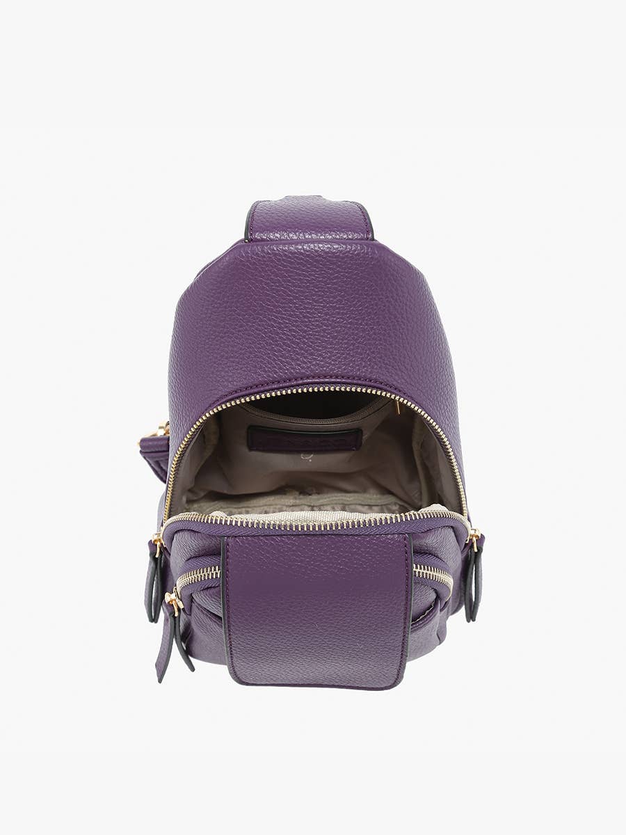 Sophia Sling Bag w/ Flap Over Pocket - Black or Gold