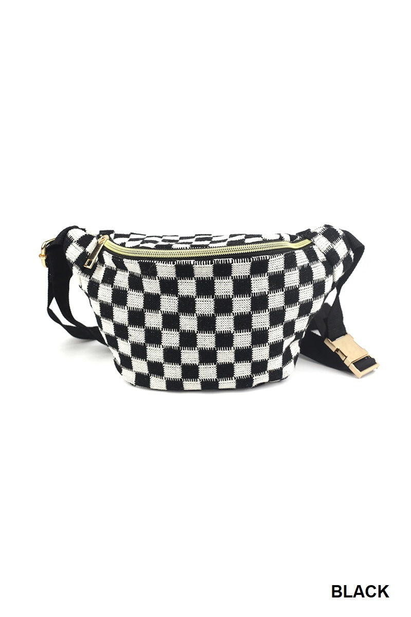 Race Day Checkered Wait/Crossbody Sling Bag
