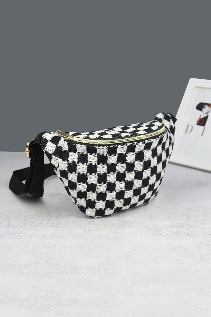 Race Day Checkered Wait/Crossbody Sling Bag