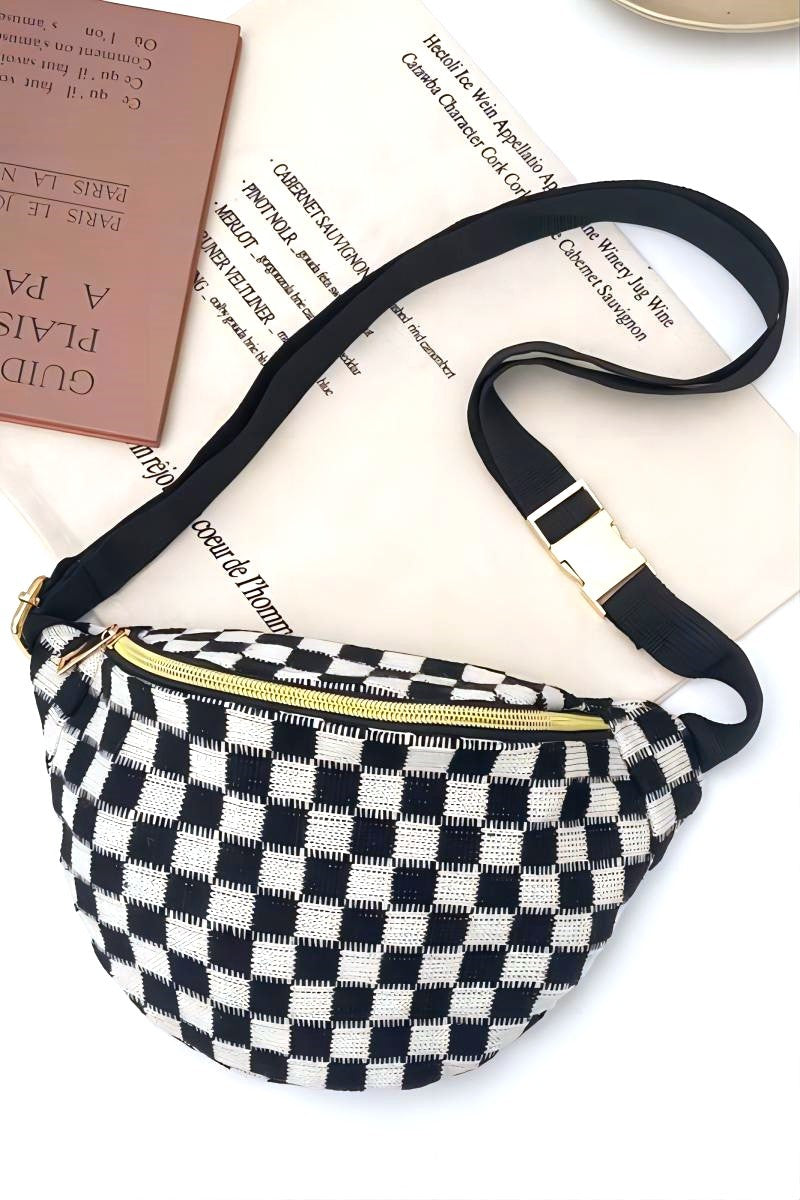 Race Day Checkered Wait/Crossbody Sling Bag