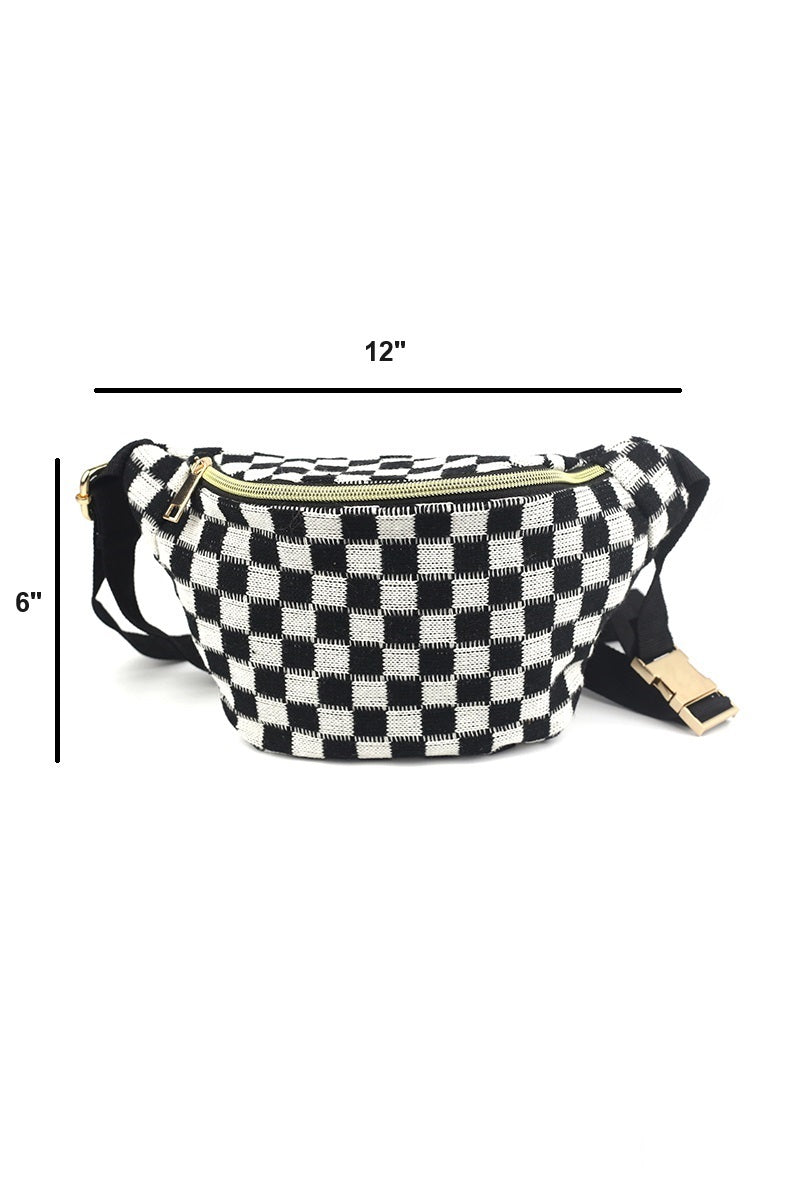 Race Day Checkered Wait/Crossbody Sling Bag