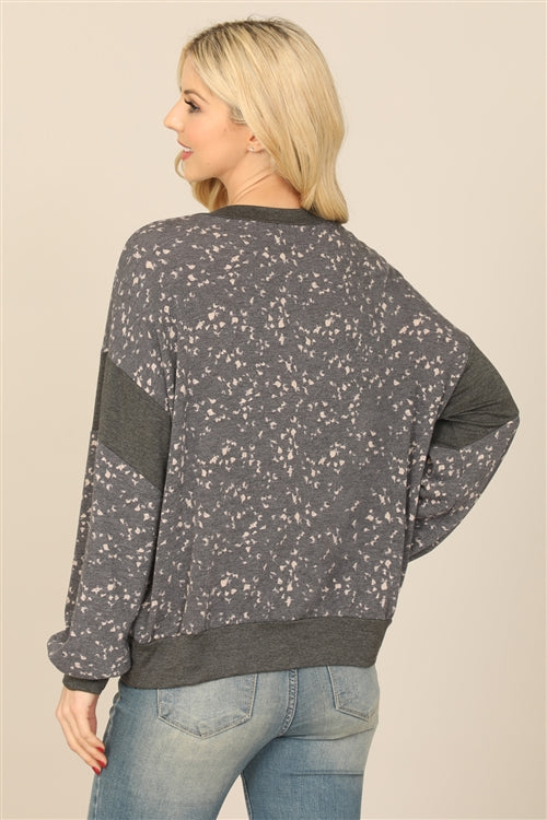 Sale - Charcoal Crew Neck Sweatshirt Top