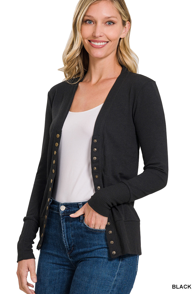 Black Snap Cardigan