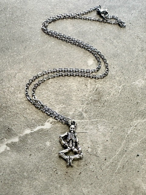 Silver Skeleton Charm Necklace