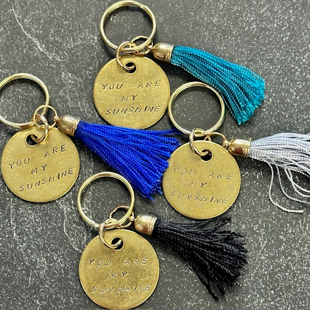 You Are My Sunshine Hand Stamped Key Chain