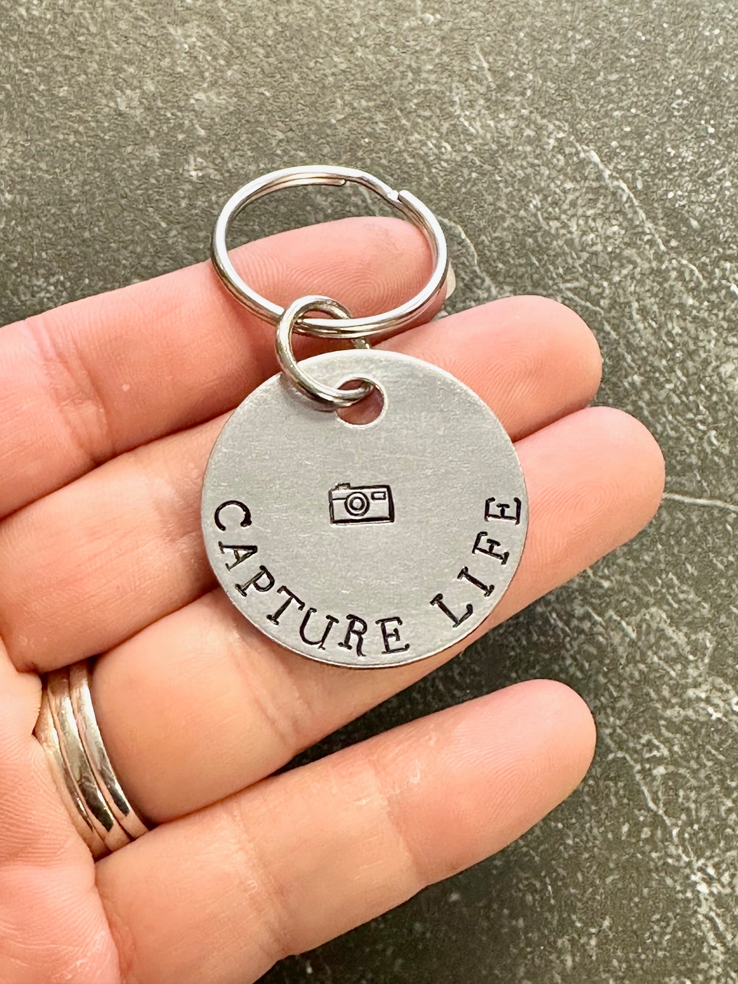Capture Life Hand Stamped Key Chain