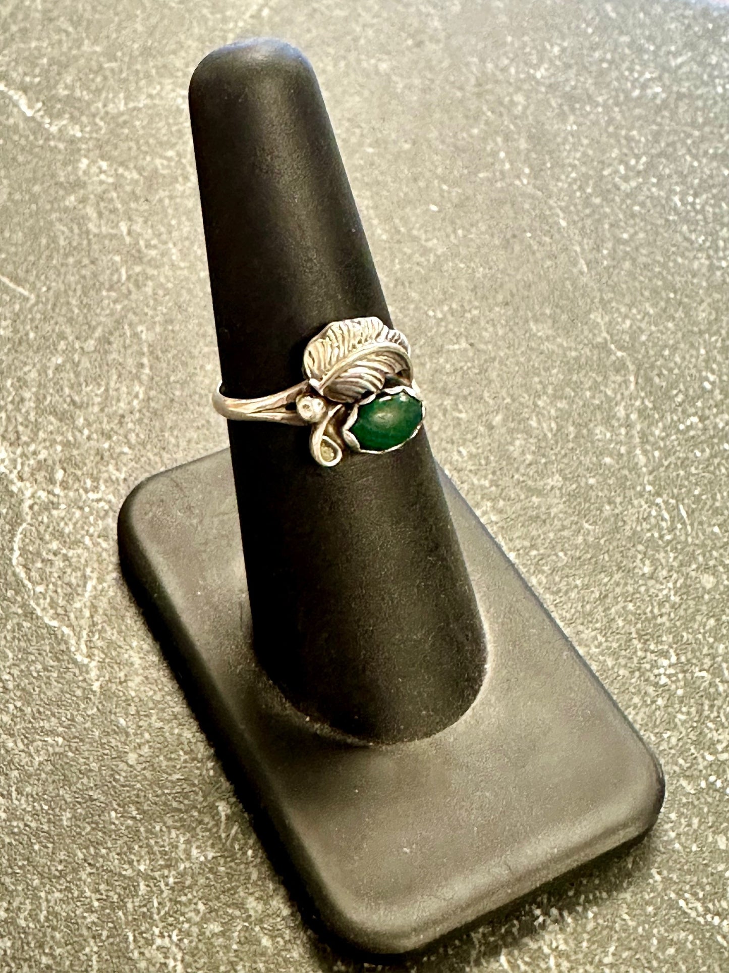 Vintage Sterling Silver Malachite Ring