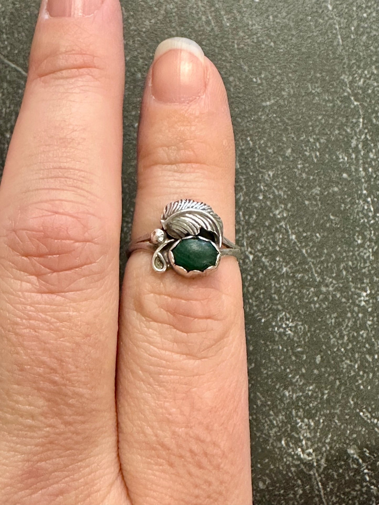 Vintage Sterling Silver Malachite Ring