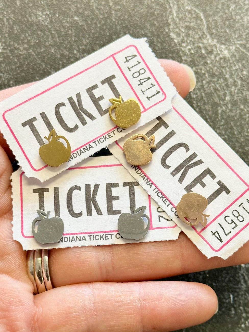 Stainless Steel Apple Post Earrings