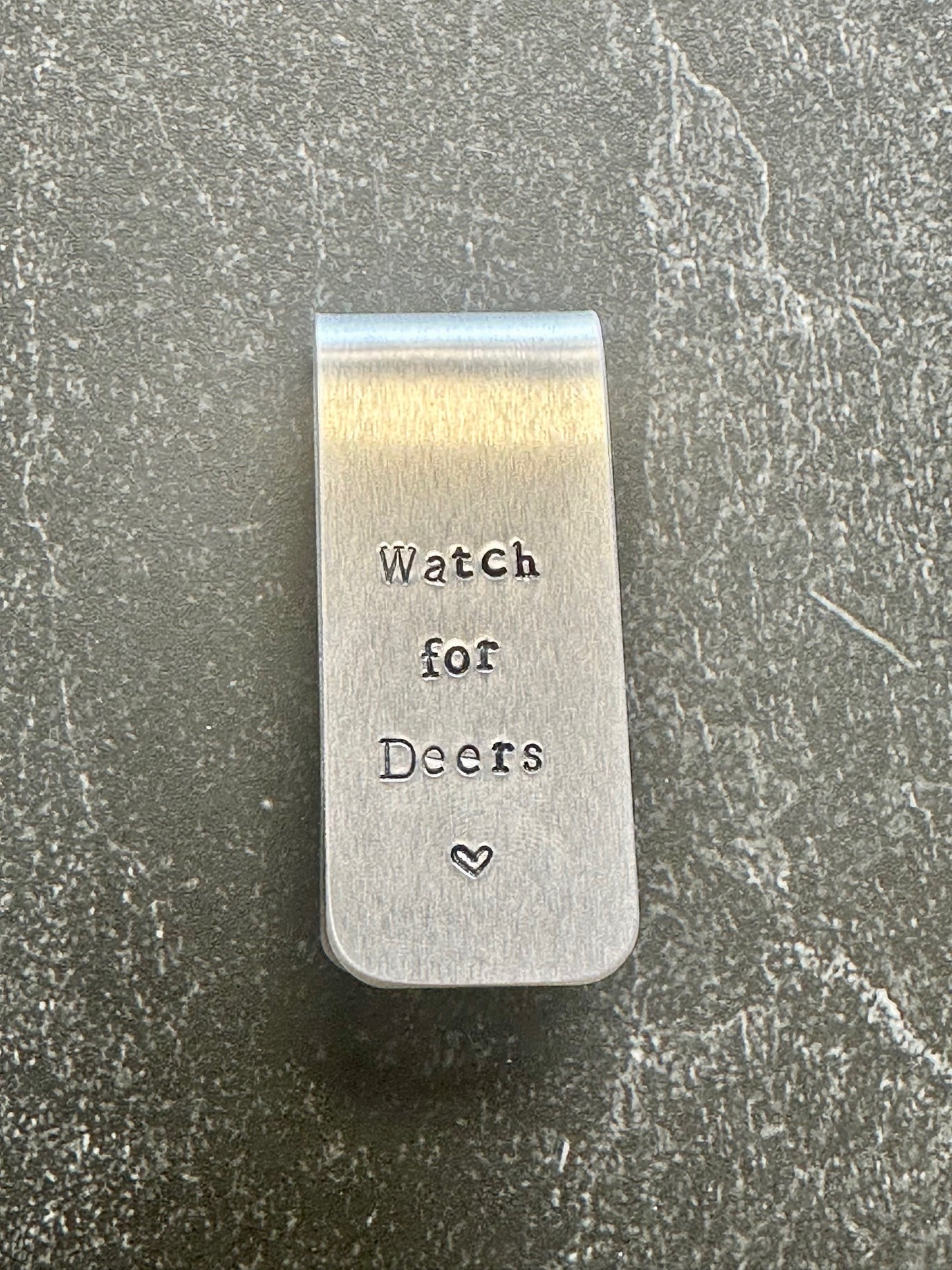 Watch for Deer Metal Visor Clip