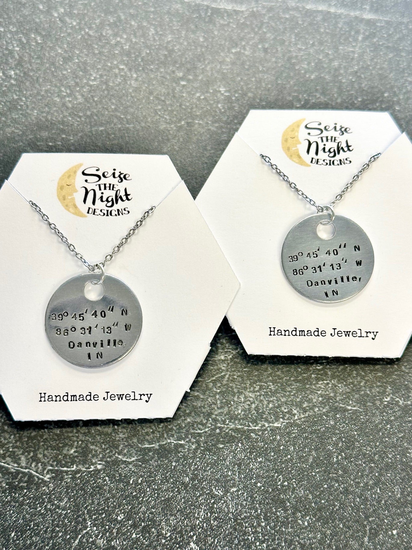 Hand Stamped Coordinates Necklace