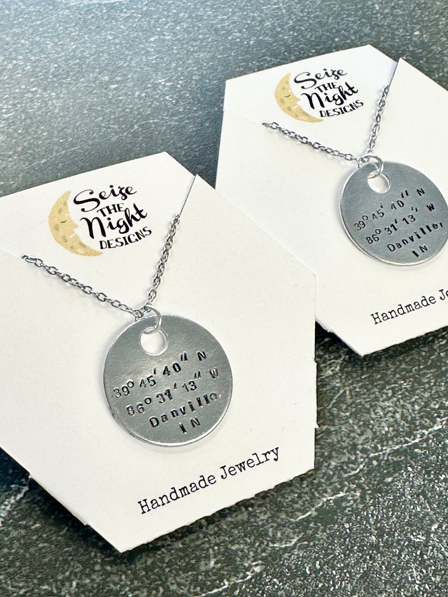 Hand Stamped Coordinates Necklace