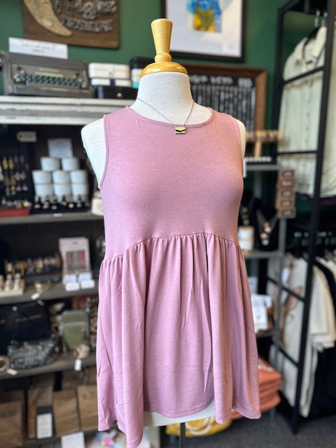 $10 Rack - Light Rose Empire Waist Tank Top