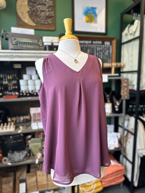 Eggplant Chiffon Tank Top