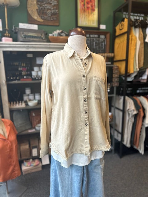 Sand Tencel Button Down Shirt