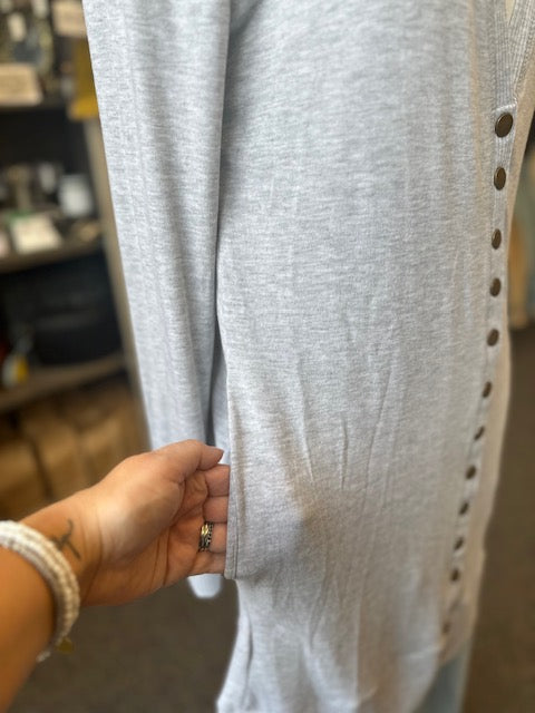 Heather Gray Tunic Cardigan