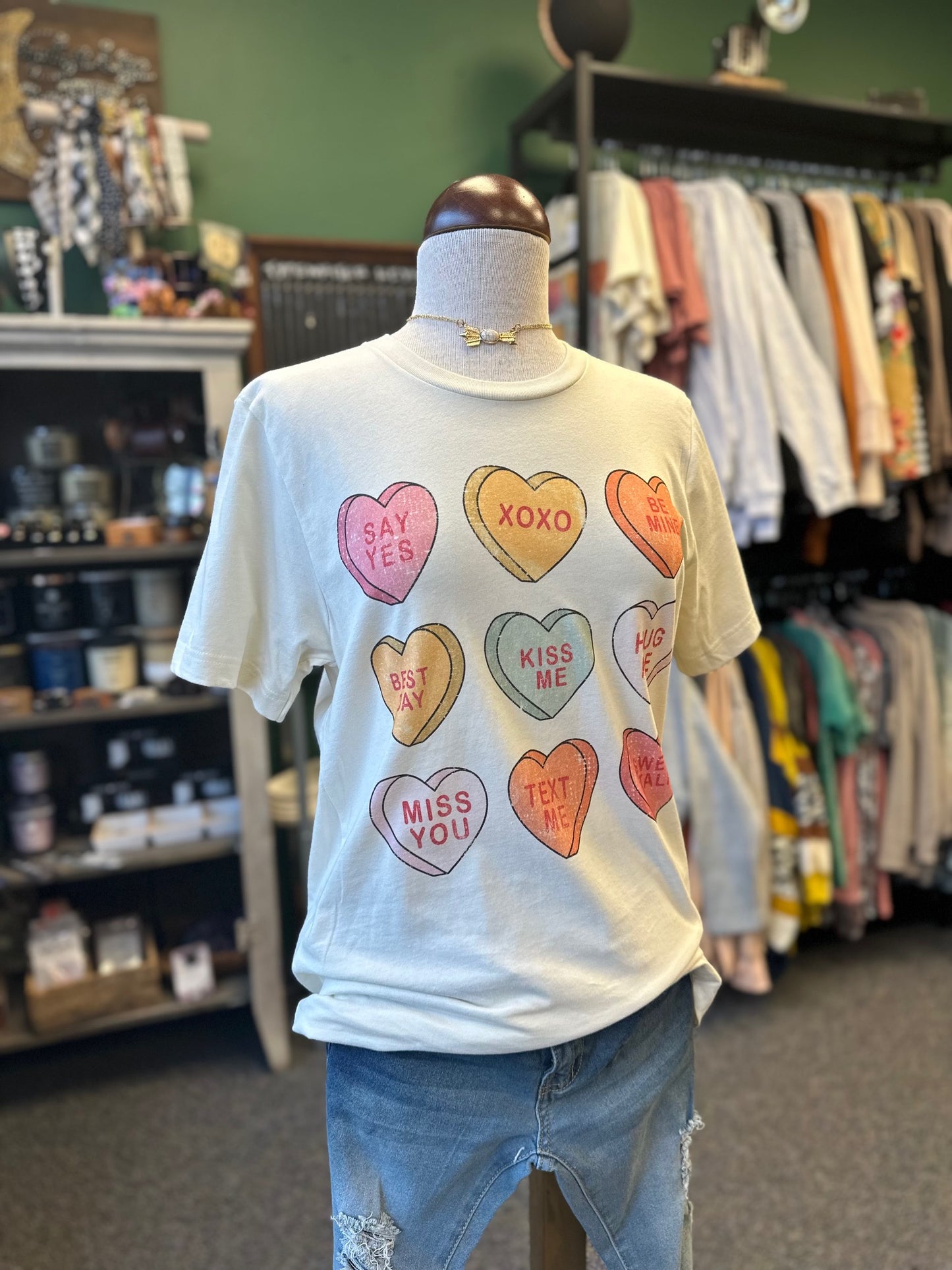 Sale - Conversation Candy Hearts Valentines Day Graphic Tee