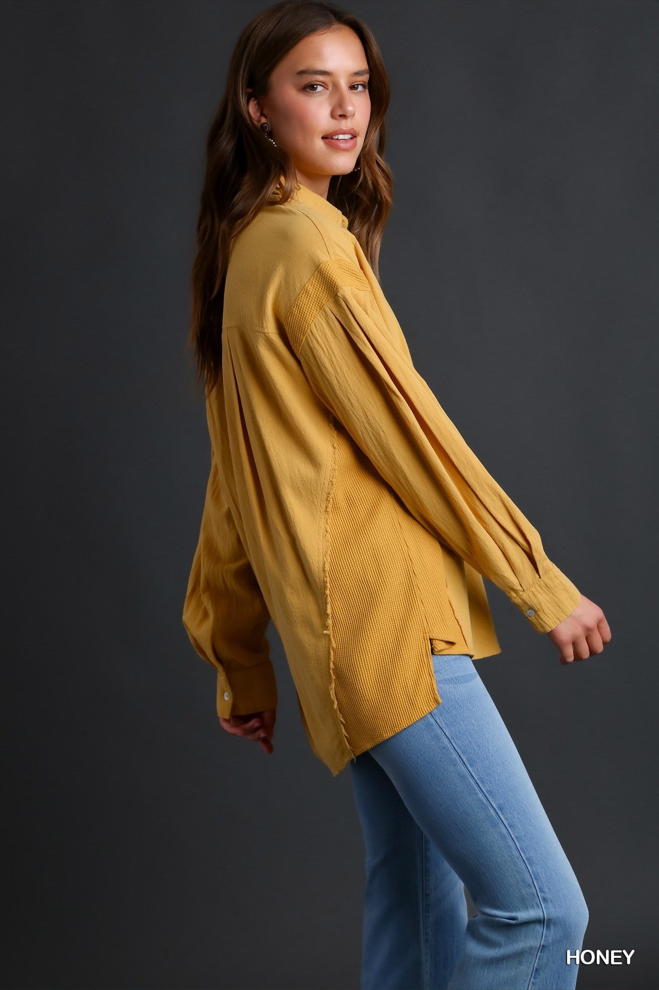 Honey Button Up Top