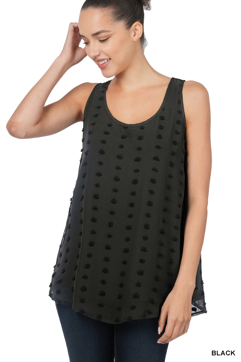 $10 Rack - Ash Grey Swiss Dot Tank Top