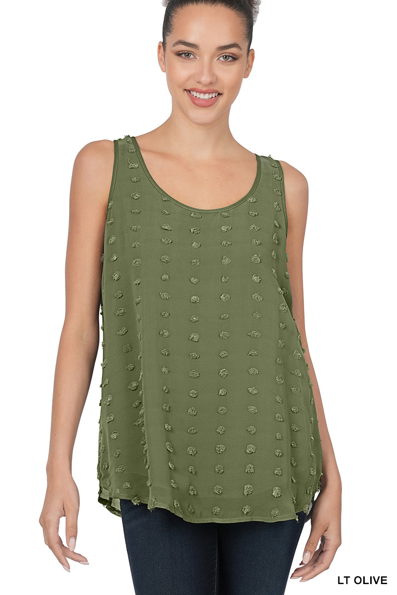 $10 Rack - Olive Swiss Dot Tank Top