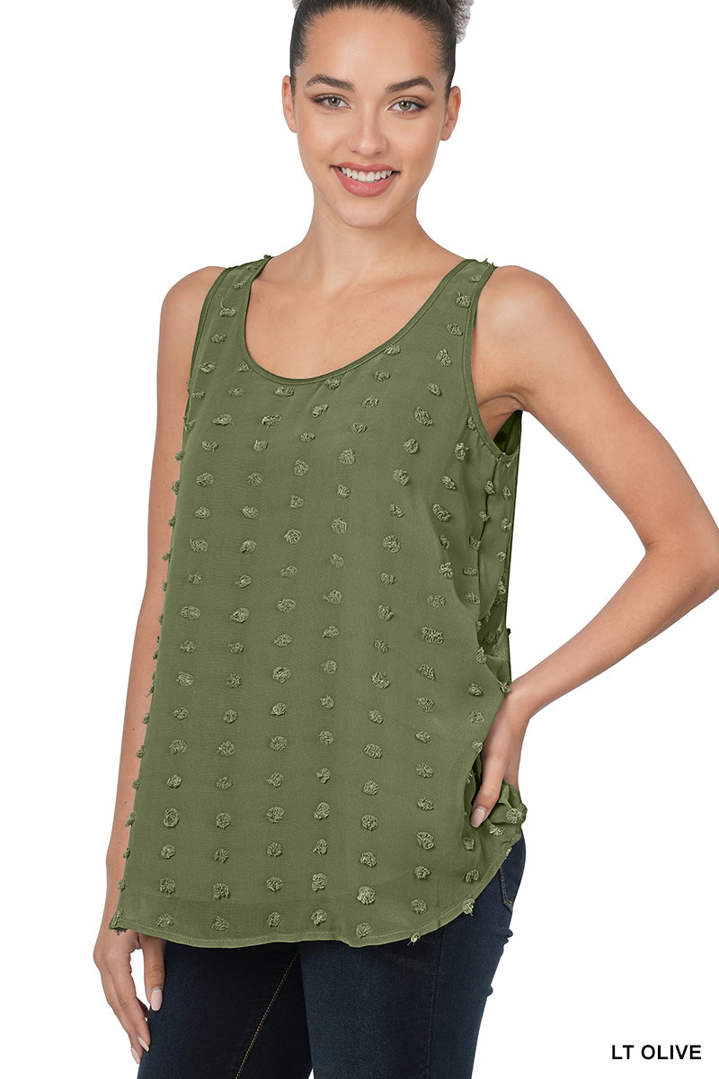$10 Rack - Olive Swiss Dot Tank Top