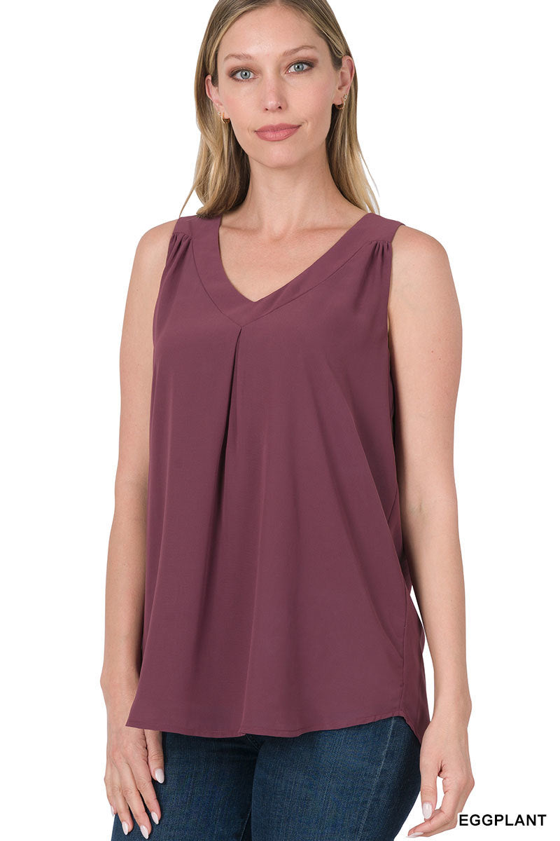 Eggplant Chiffon Tank Top