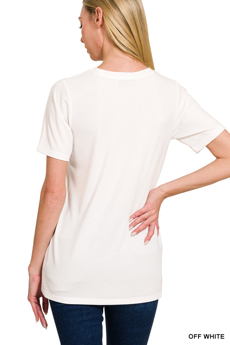 White Round Neck Tee