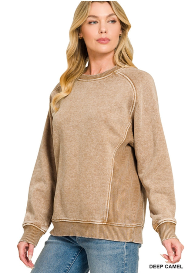 Camel Side Rib Sweatshirt