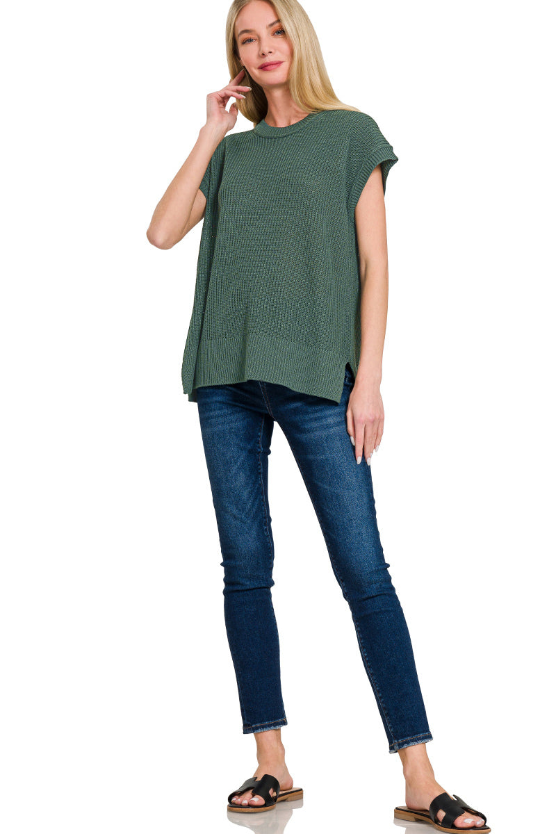 Ash Jade Oversized Short Sleeve Sweater