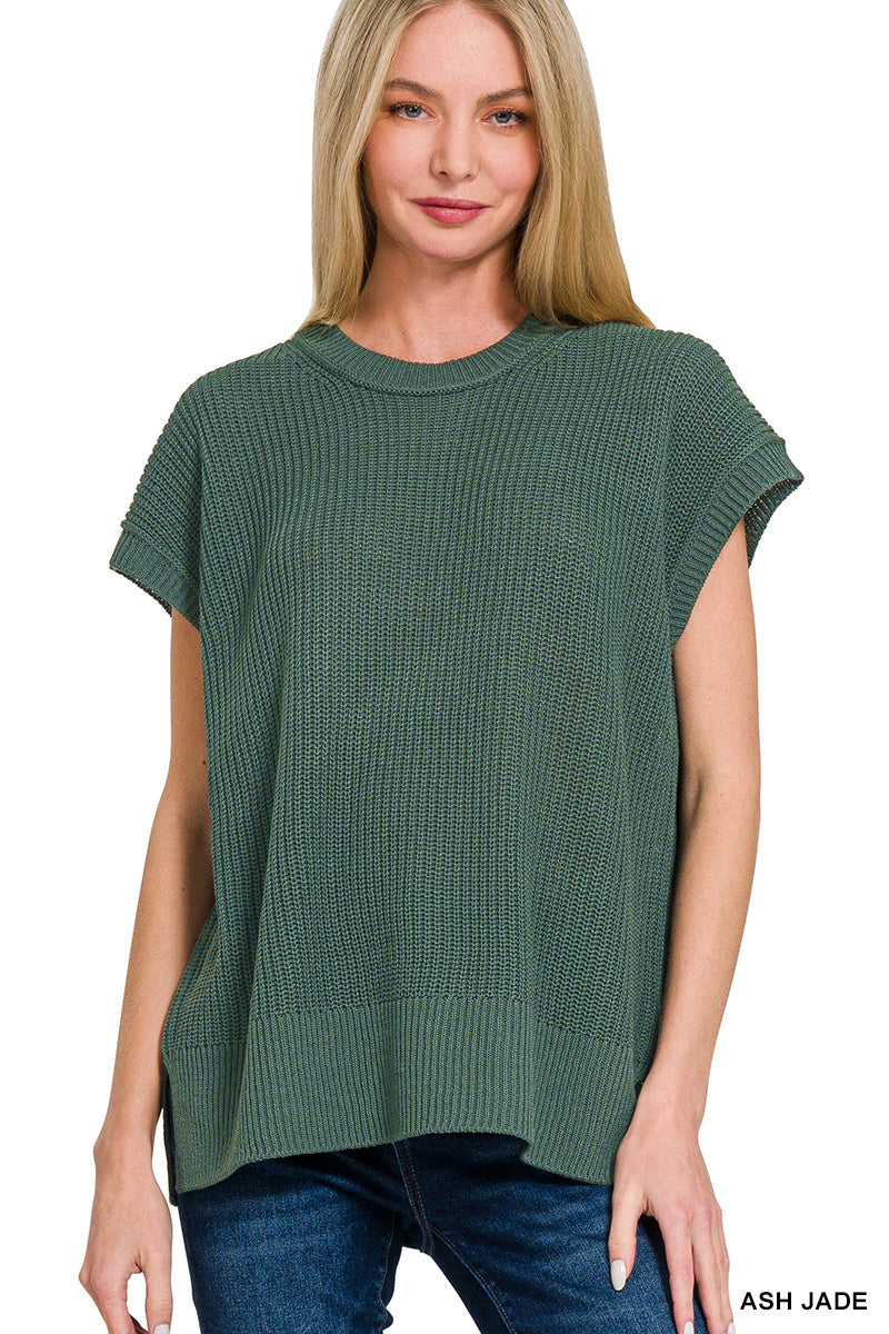Ash Jade Oversized Short Sleeve Sweater
