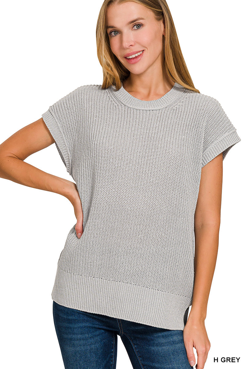 Heather Gray Oversized Sweater Top