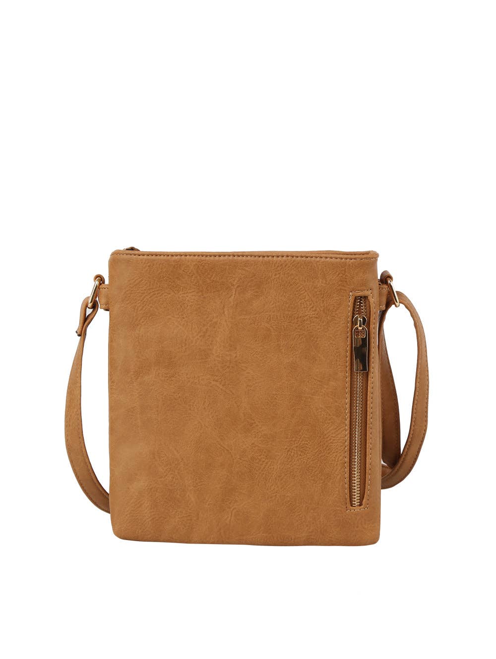 Front Buckle Detail Vintage Crossbody Bag