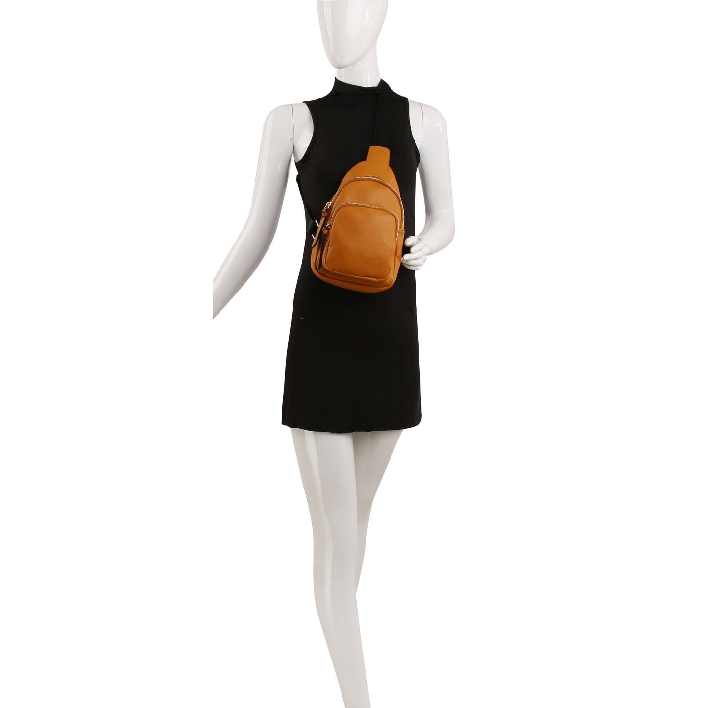 Women Sling Crossbody Bag - Brown or Cognac