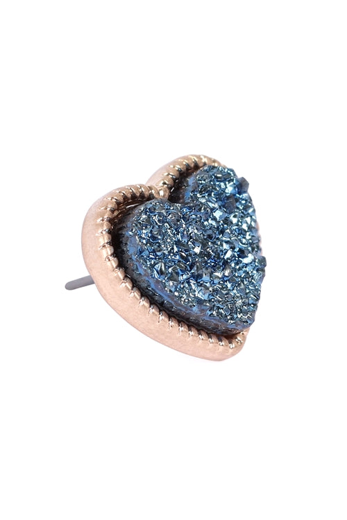 Boutique Denim Blue Heart Earrings