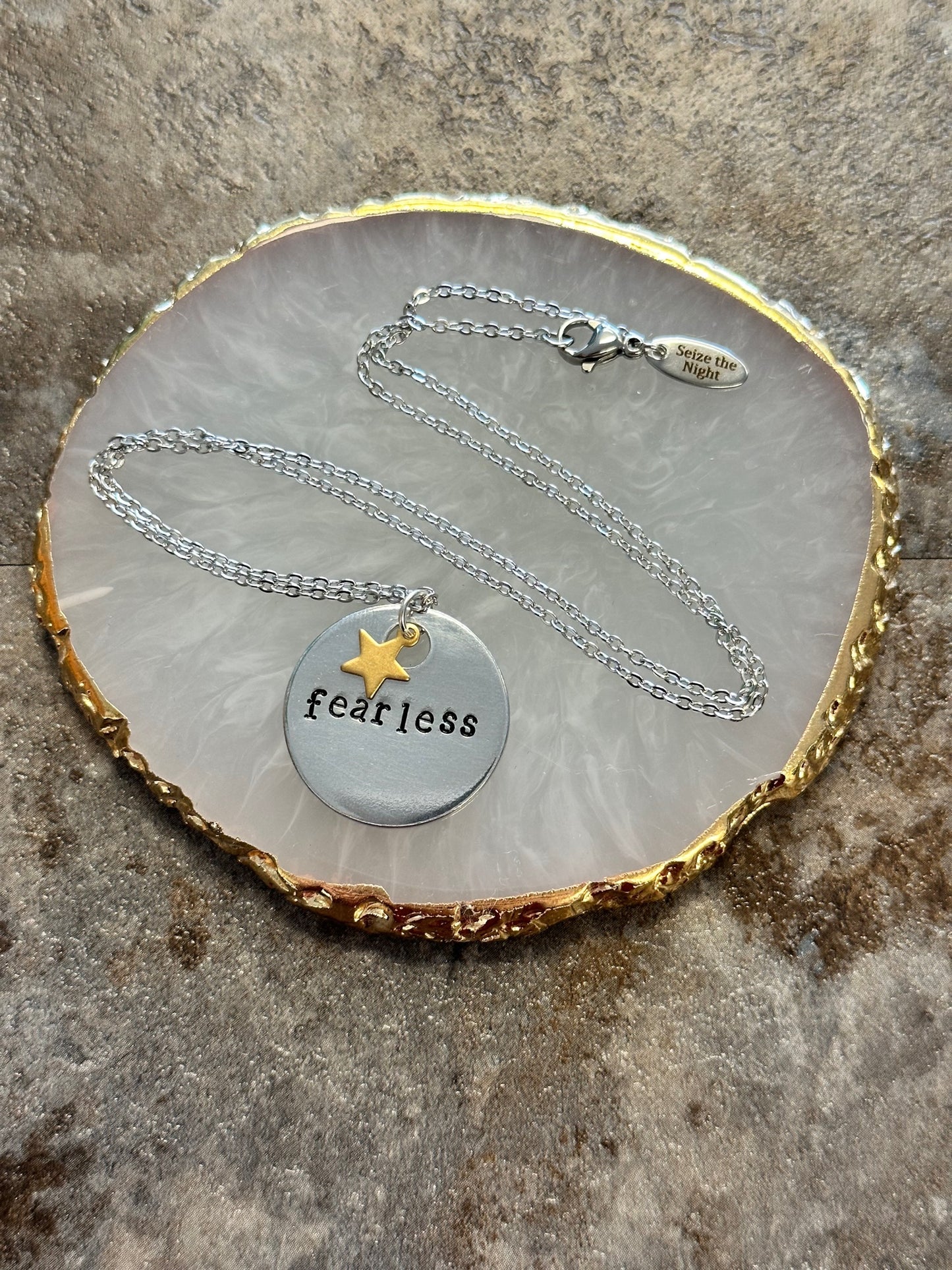 Fearless Hand Stamped Necklace