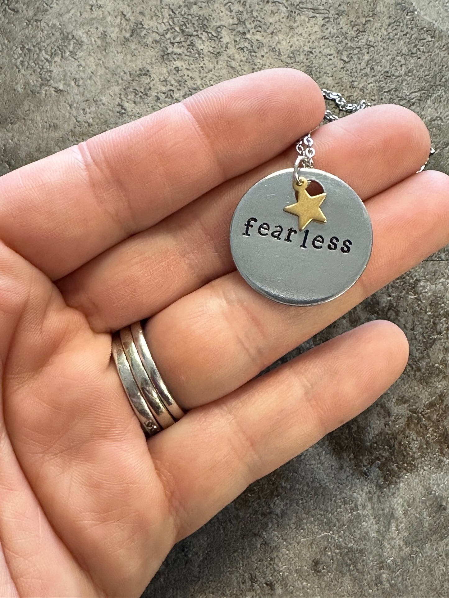 Fearless Hand Stamped Necklace