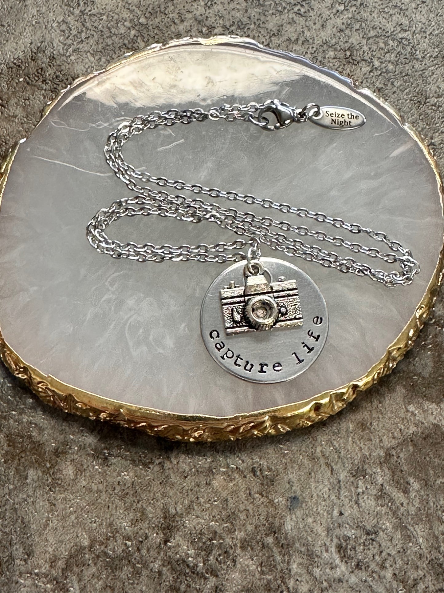 Capture Life Hand Stamped Necklace