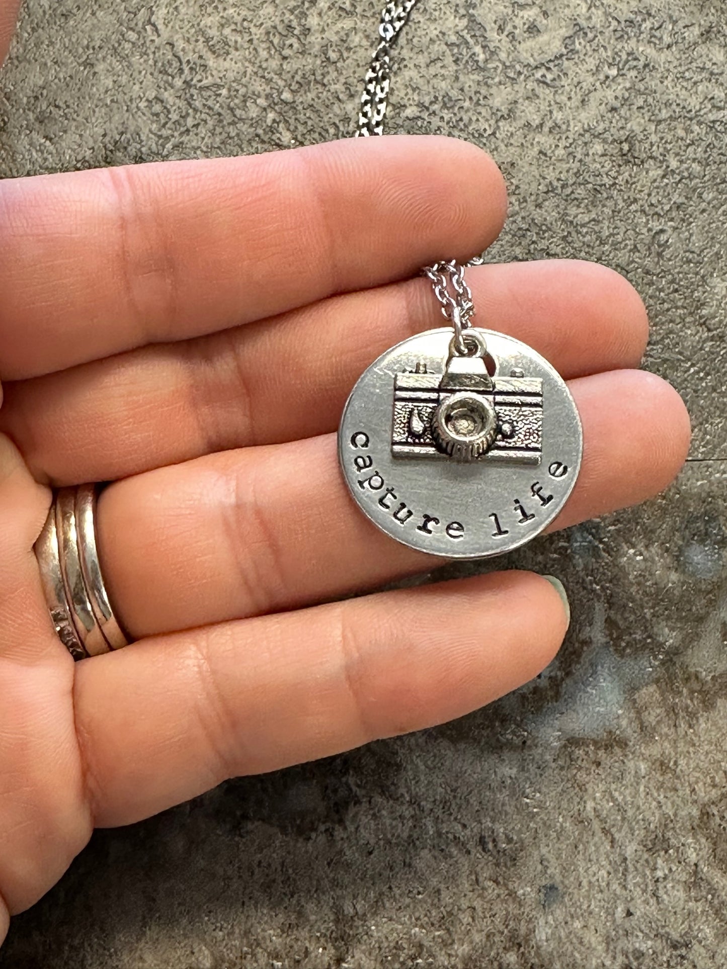Capture Life Hand Stamped Necklace
