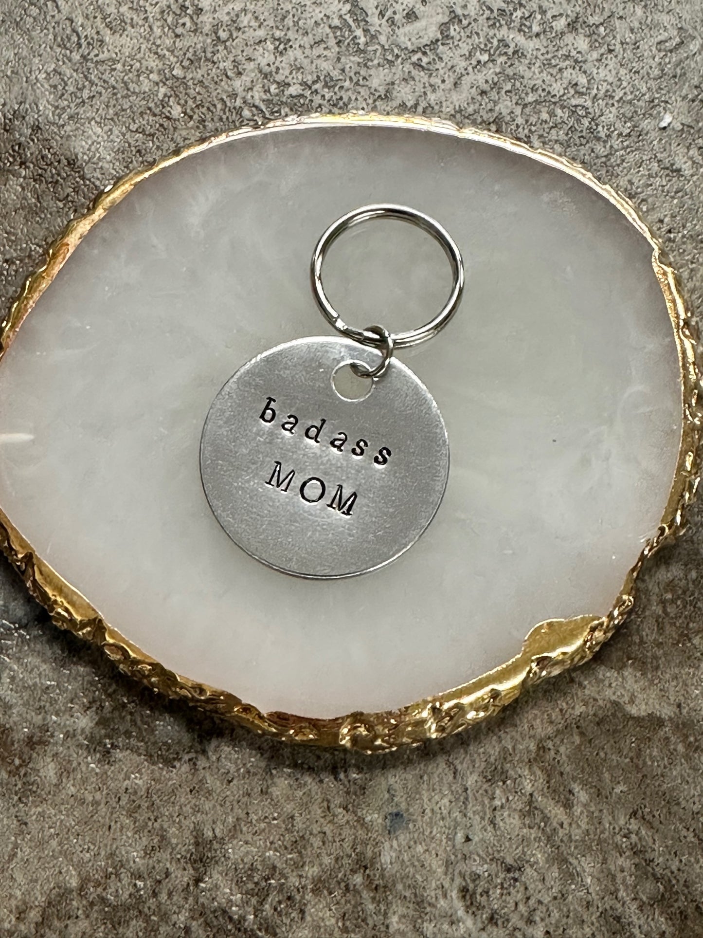 Badass Mom - Hand Stamped Key Chain