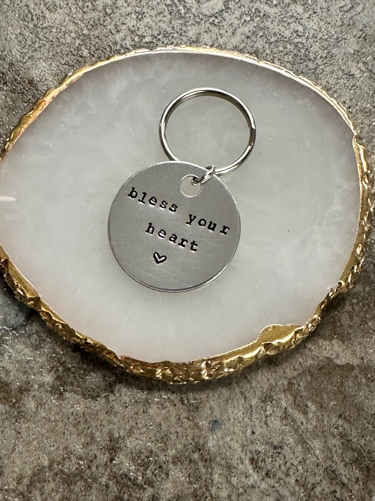 Bless Your Heart - Hand Stamped Key Chain