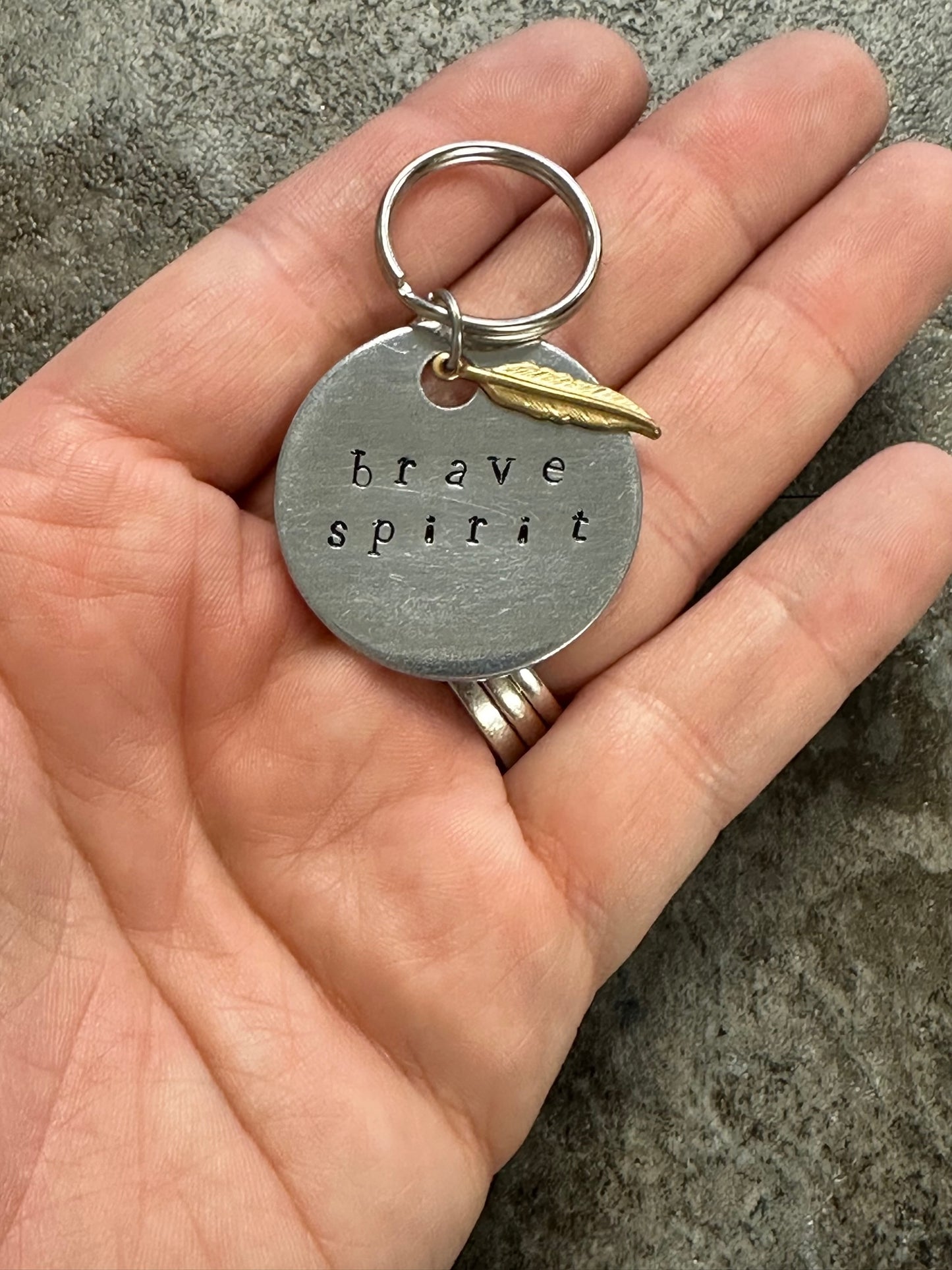 Brave Spirit - Hand Stamped Key Chain