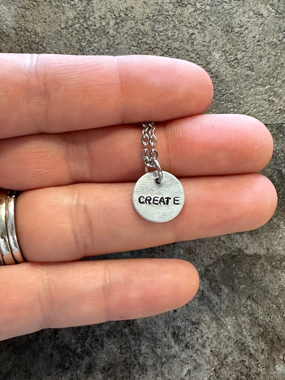 Create Tiny Disc Hand Stamped Necklace