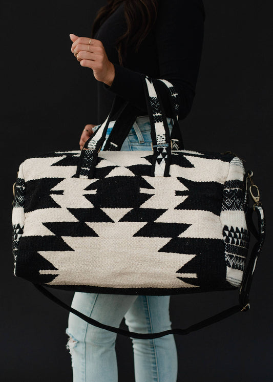 Black & Cream Aztec Duffel