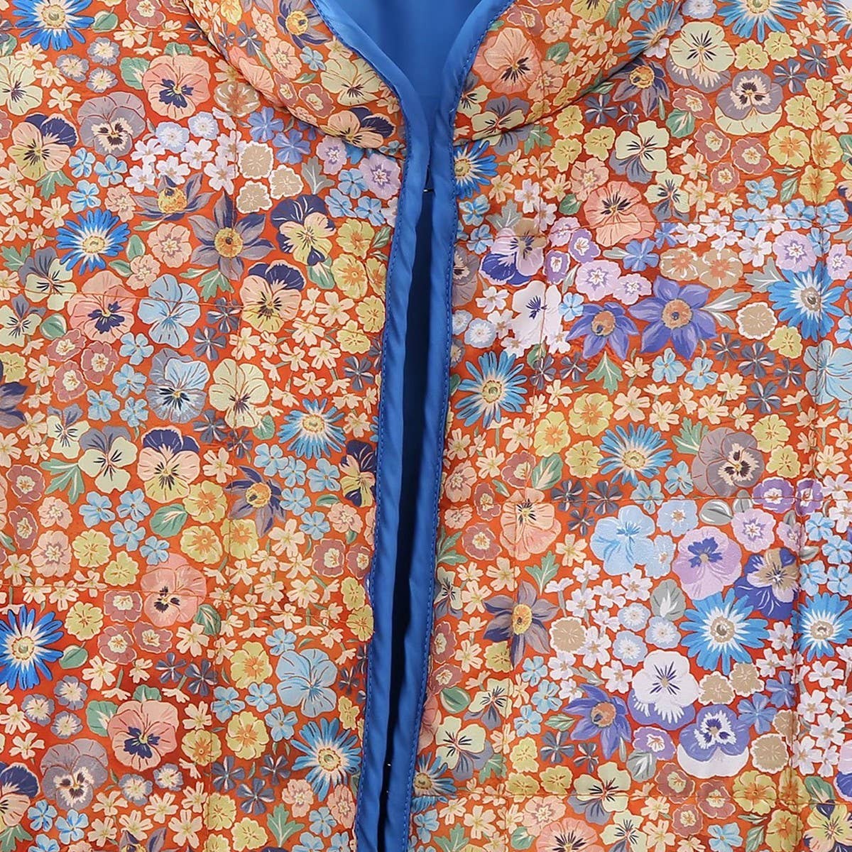 Orange Floral Quilted Jacket